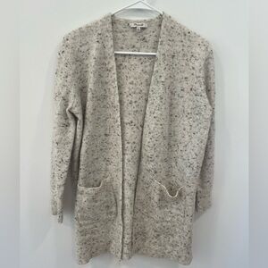 Madewell Cream and Black speckled Cardigan Sweater xxs